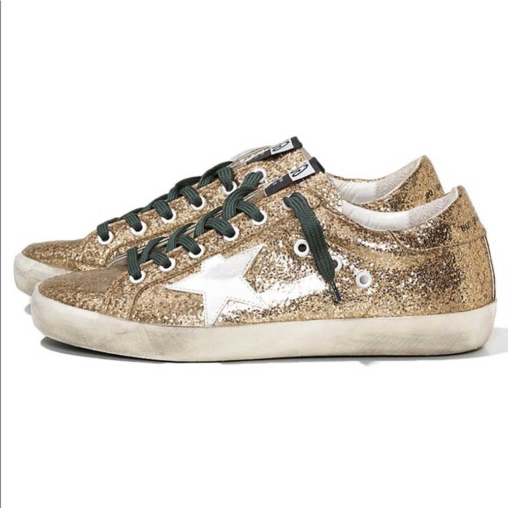 Gold Glitter Golden Goose Sneakers